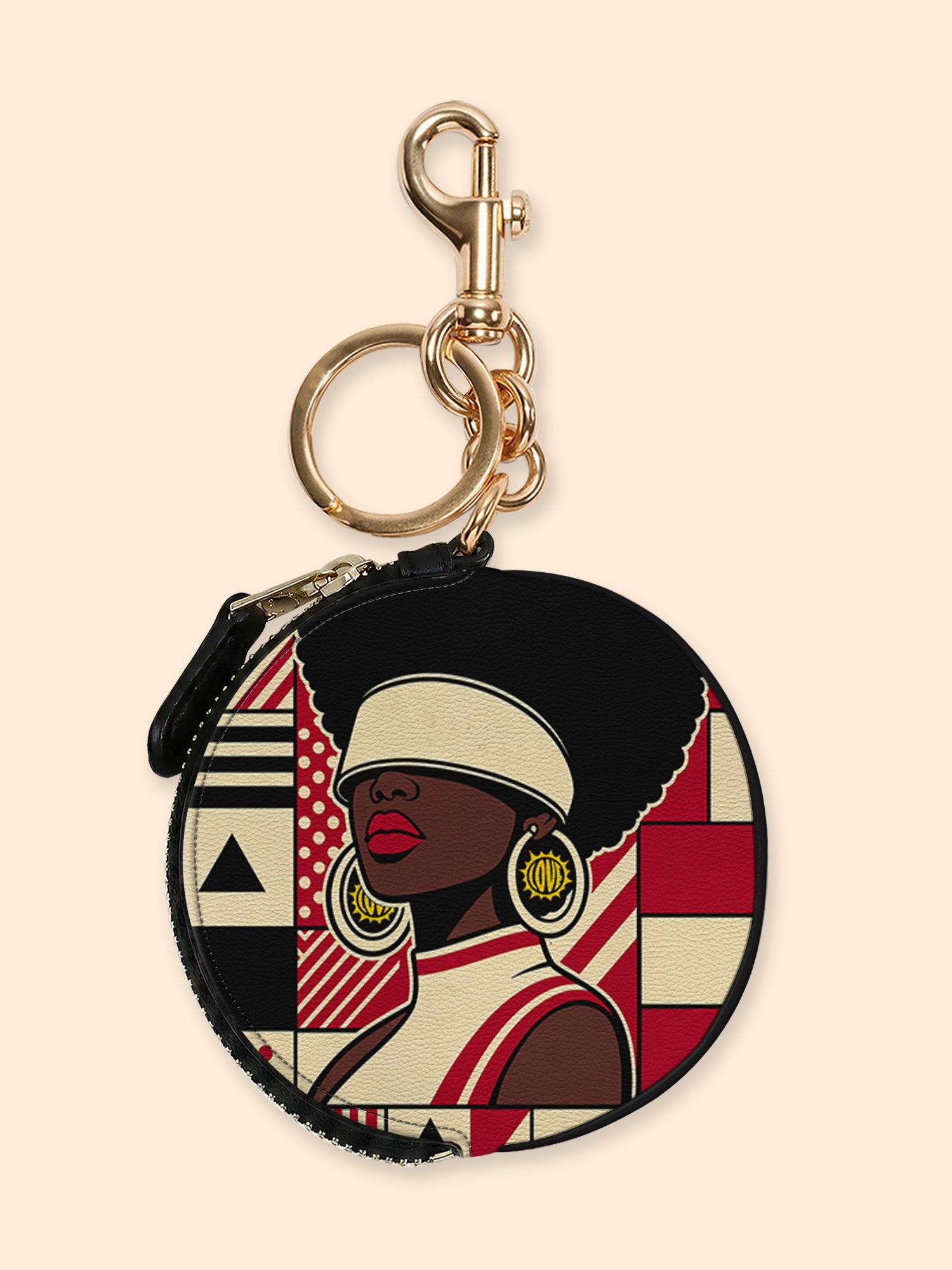 Echoes of Excellence Circular Coin Pouch Bag Charm QR0XD600