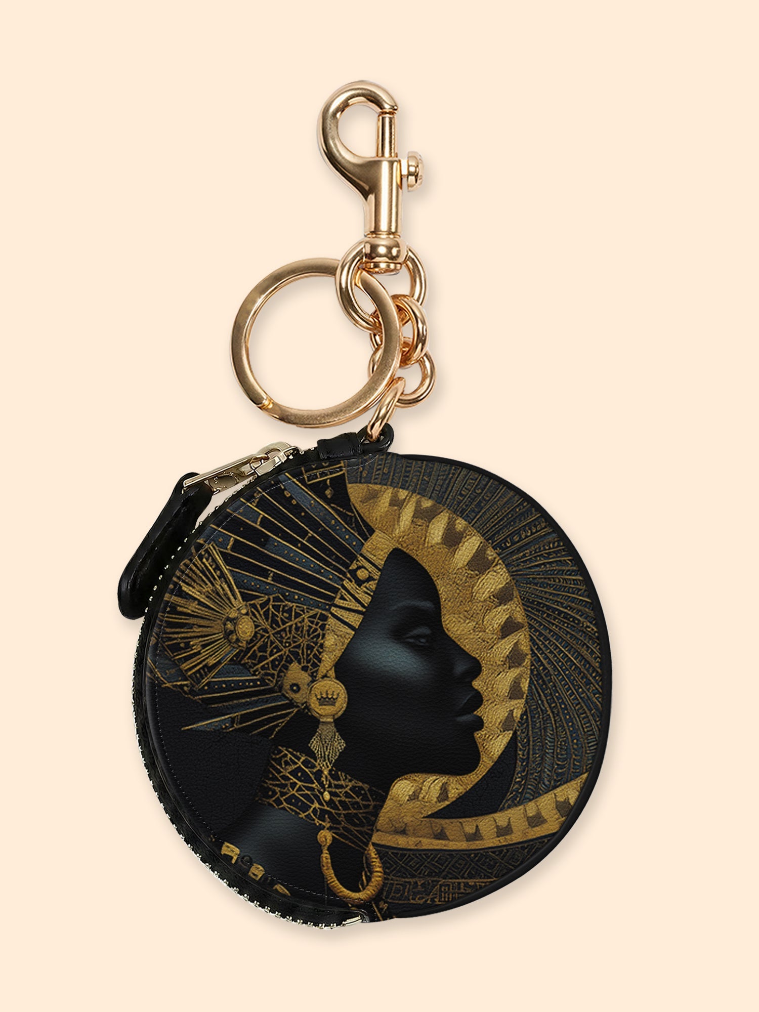 🎁 Ebon Halo Circular Coin Pouch Bag Charm QR0XD079 (100% off)