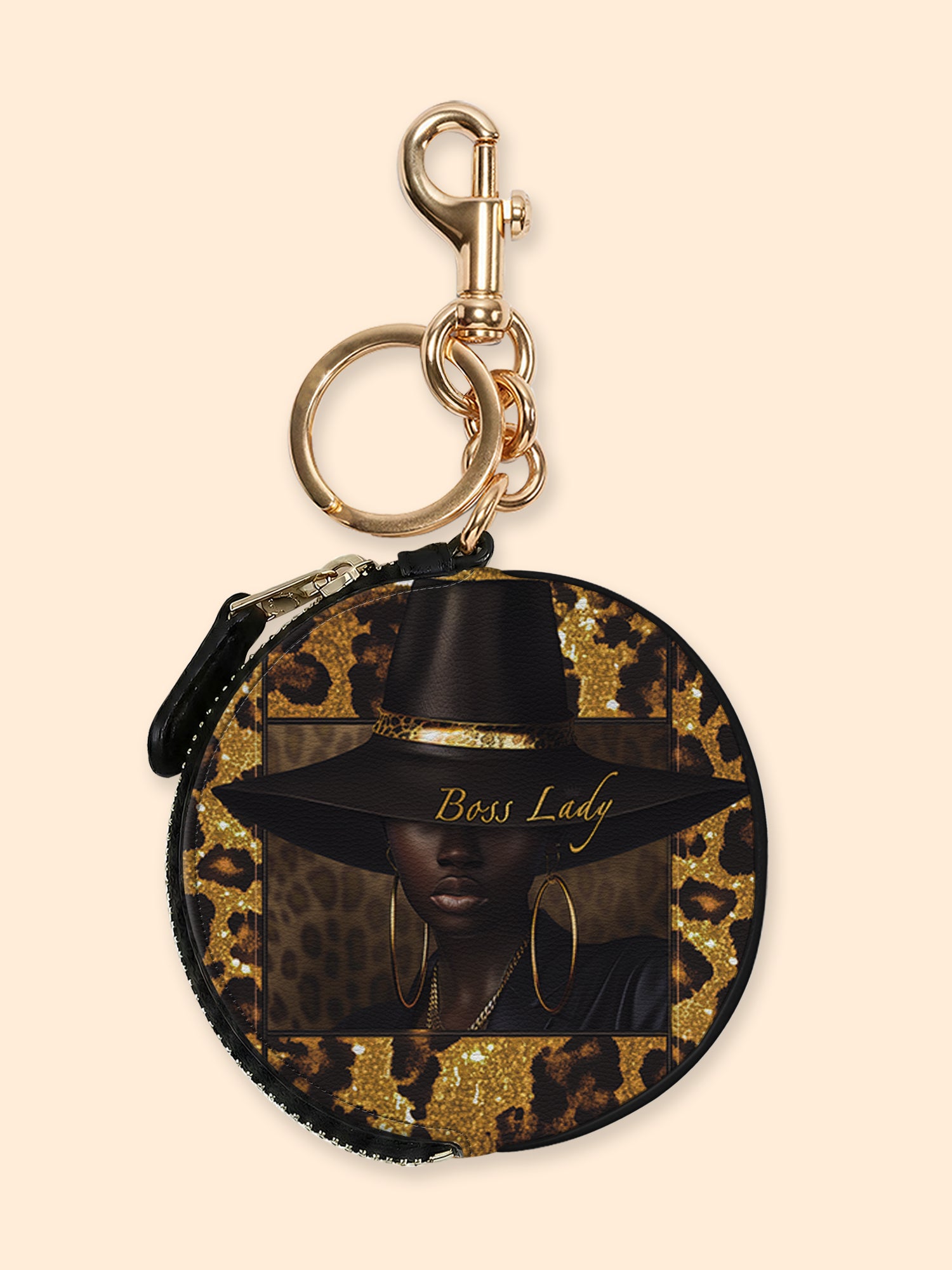 Boss Lady Circular Coin Pouch Bag Charm QR0XD401