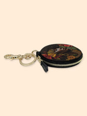 Floral Grace Circular Coin Pouch Bag Charm QR0XD184