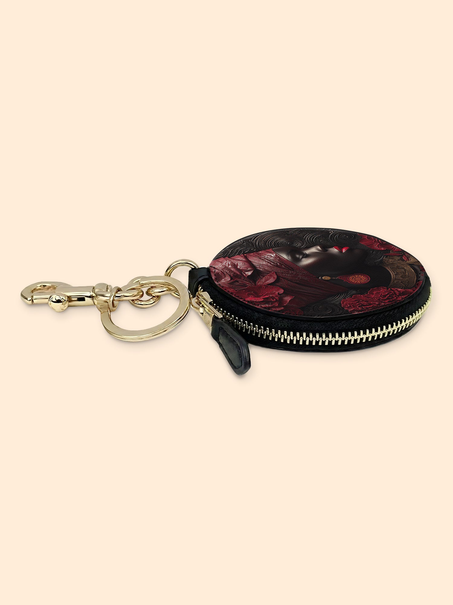 African Ardor Circular Coin Pouch Bag Charm QR0XD534