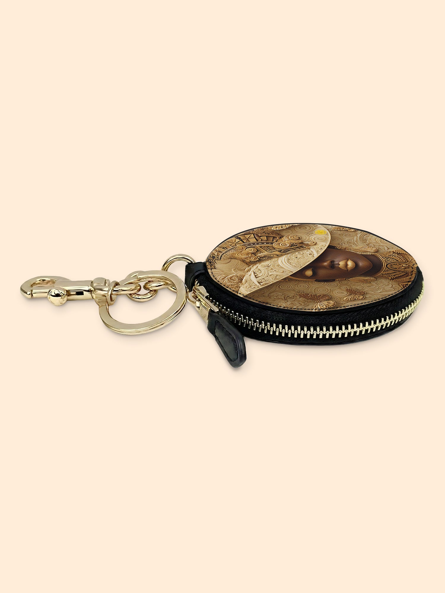 Royal Praise Circular Coin Pouch Bag Charm QR0XD685