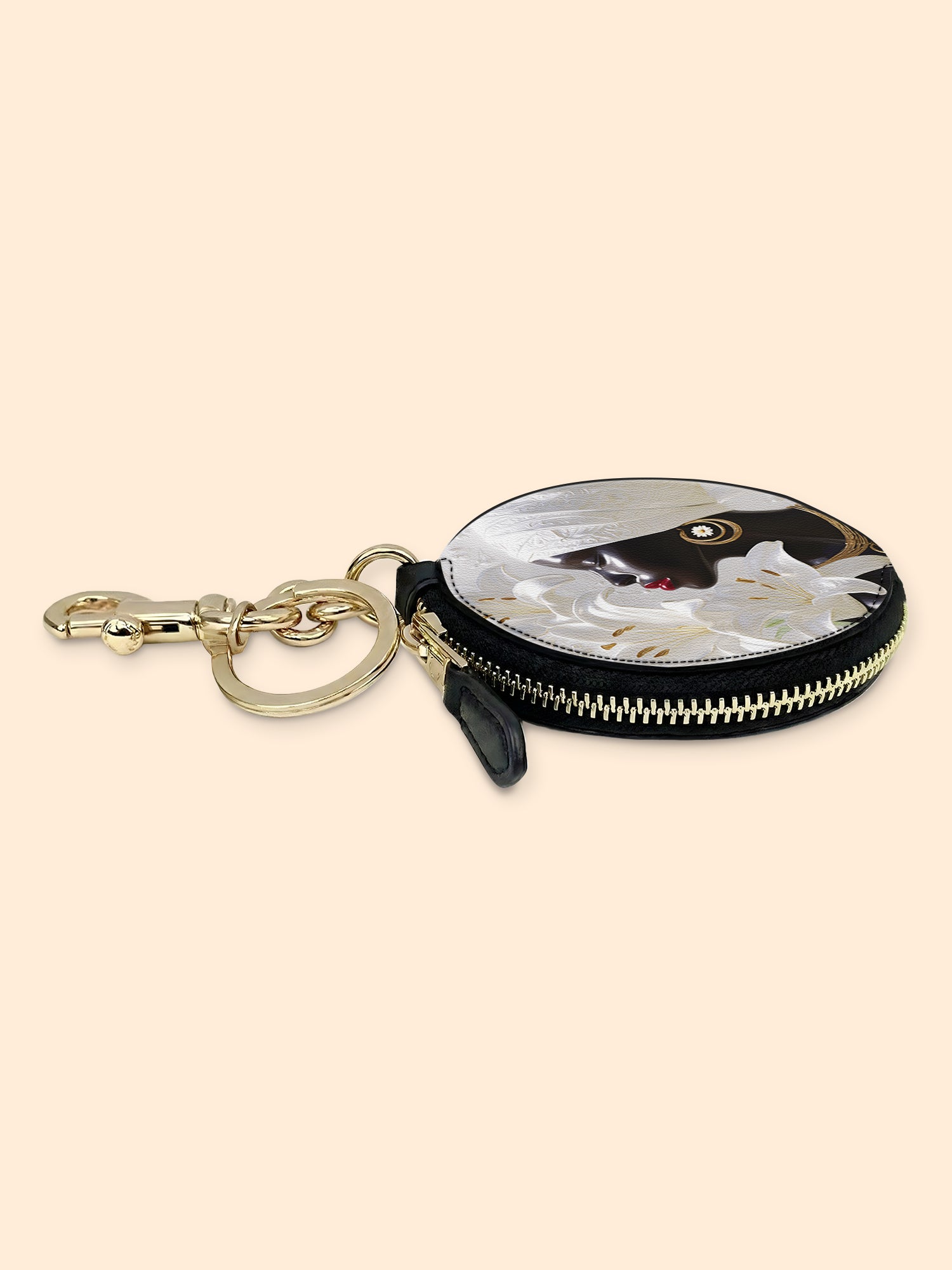 African Aureole Circular Coin Pouch Bag Charm QR0XD532