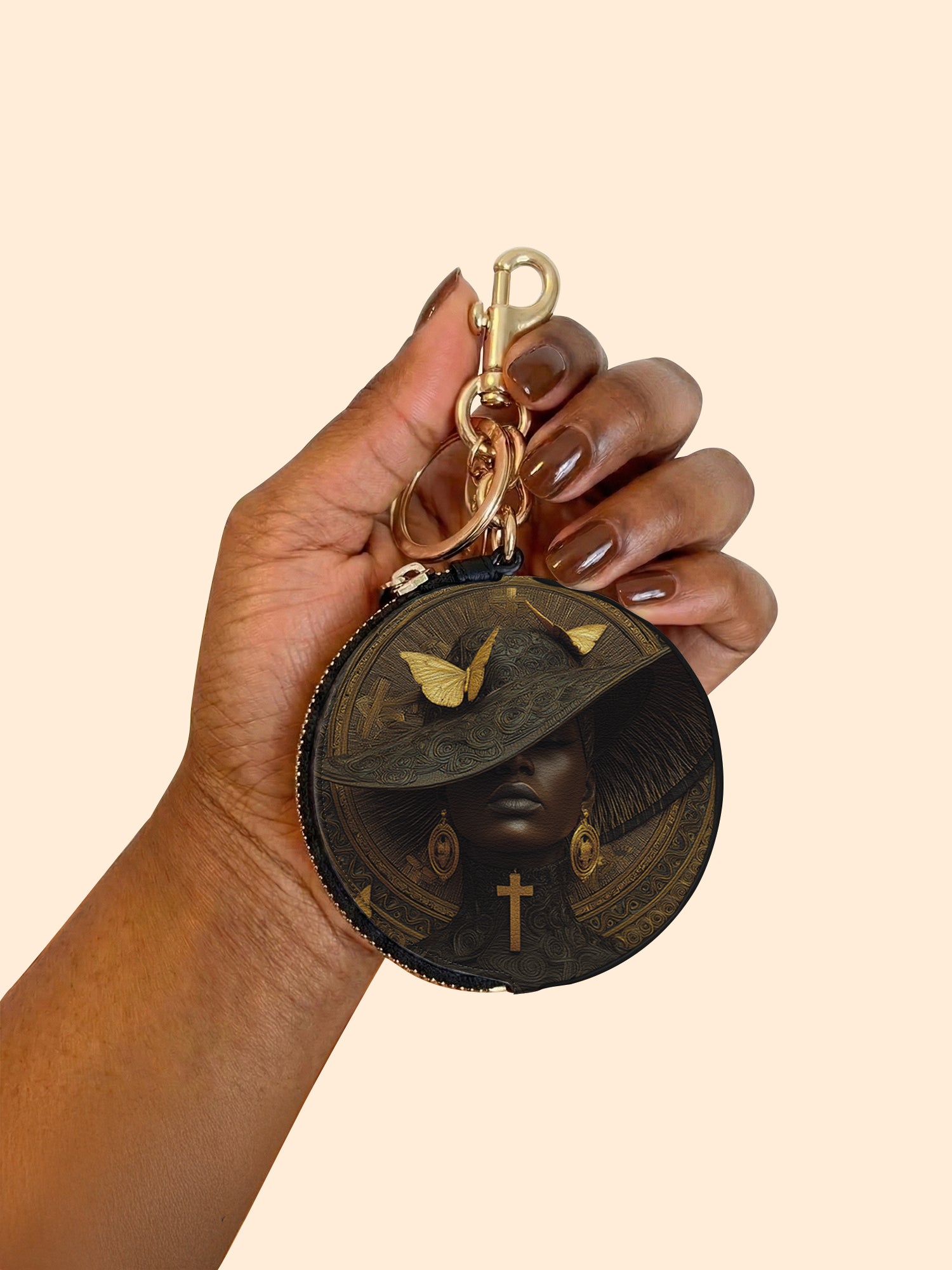Ancestral Hymn Circular Coin Pouch Bag Charm QR0XD683
