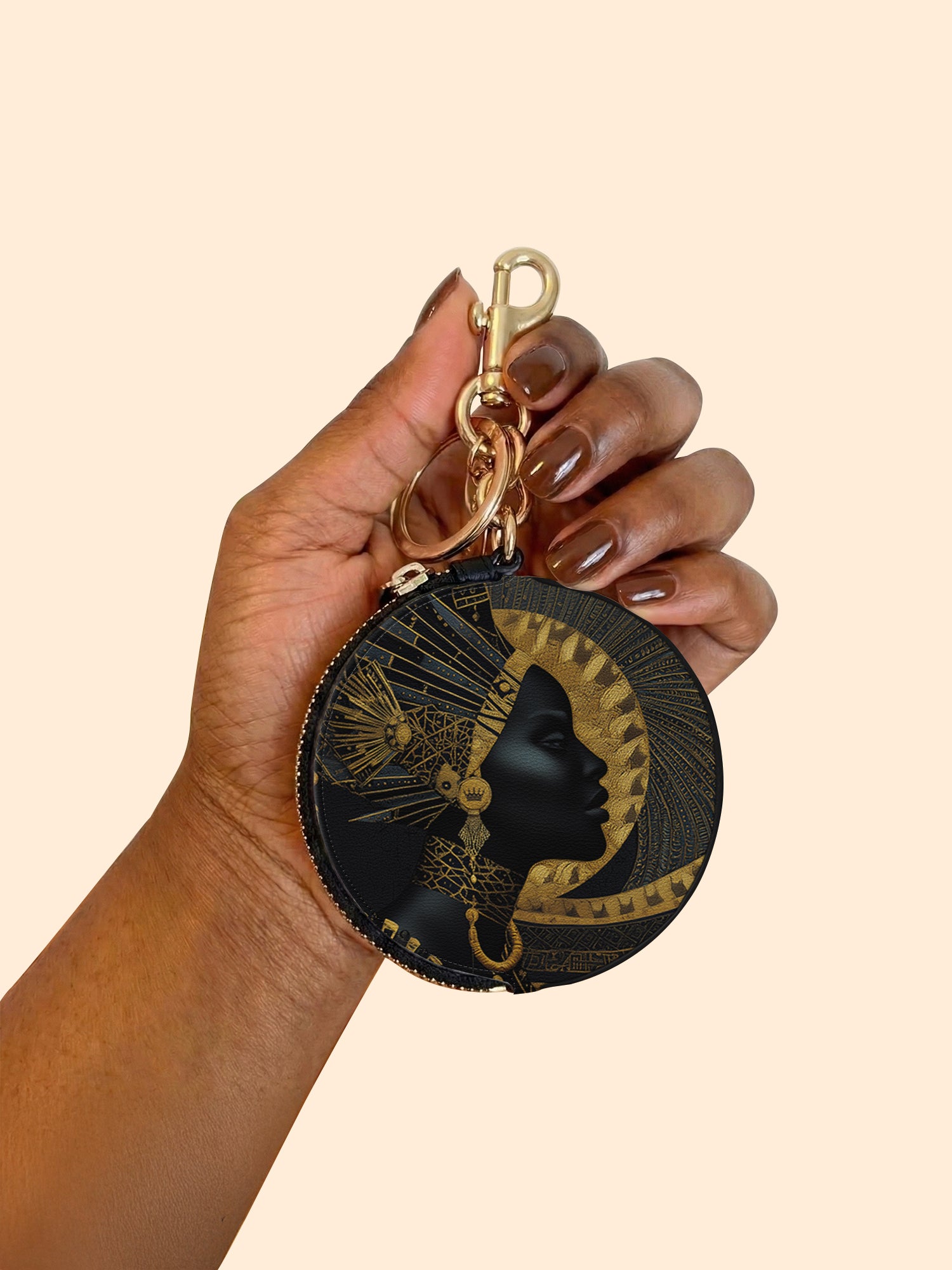 Ebon Halo Circular Coin Pouch Bag Charm QR0XD079