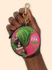 Divine Green Circular Coin Pouch Bag Charm QR0TD705