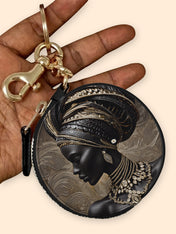 Althea Gold Circular Coin Pouch Bag Charm QR0XD567
