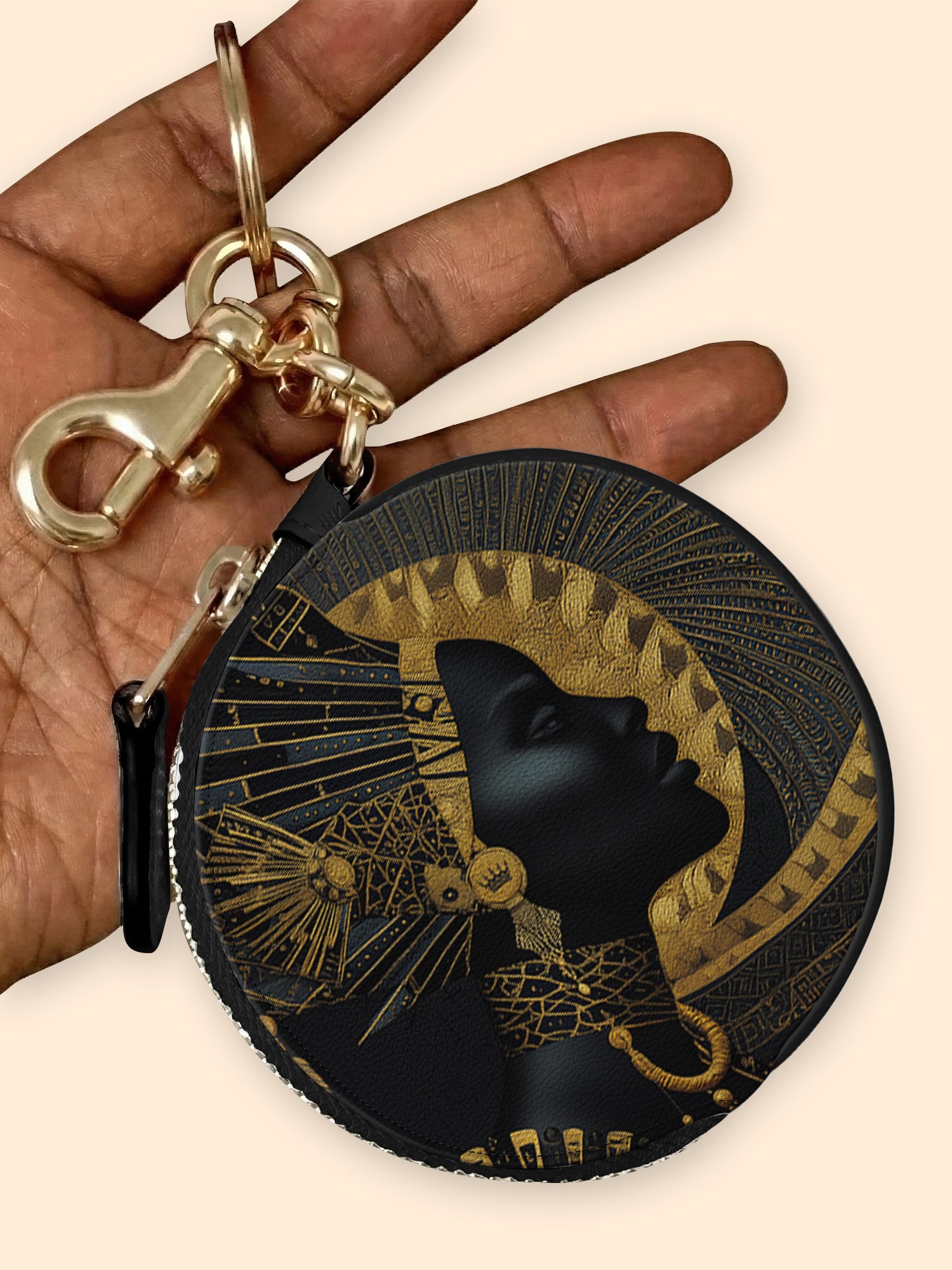 Ebon Halo Circular Coin Pouch Bag Charm QR0XD079