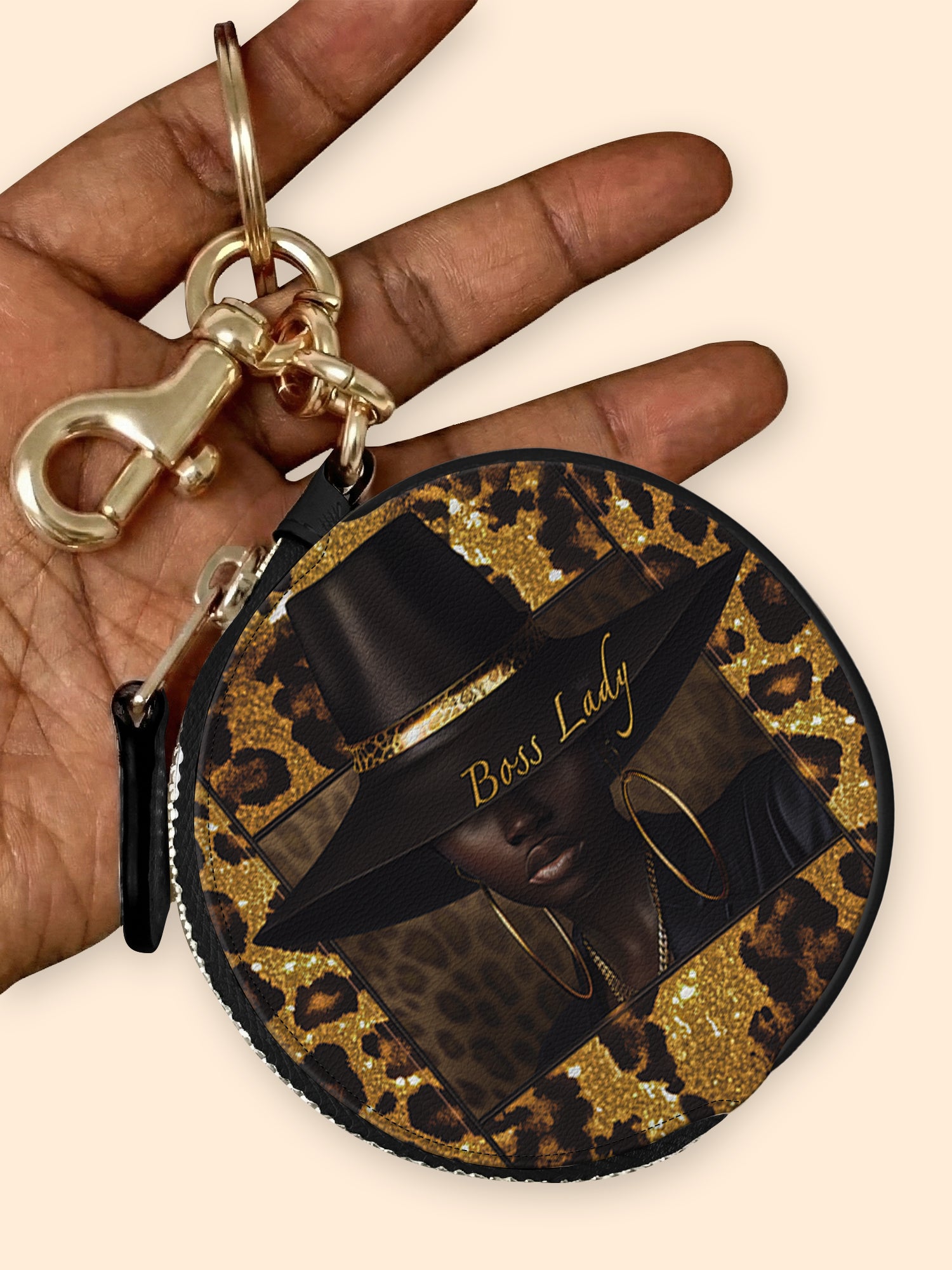 Boss Lady Circular Coin Pouch Bag Charm QR0XD401