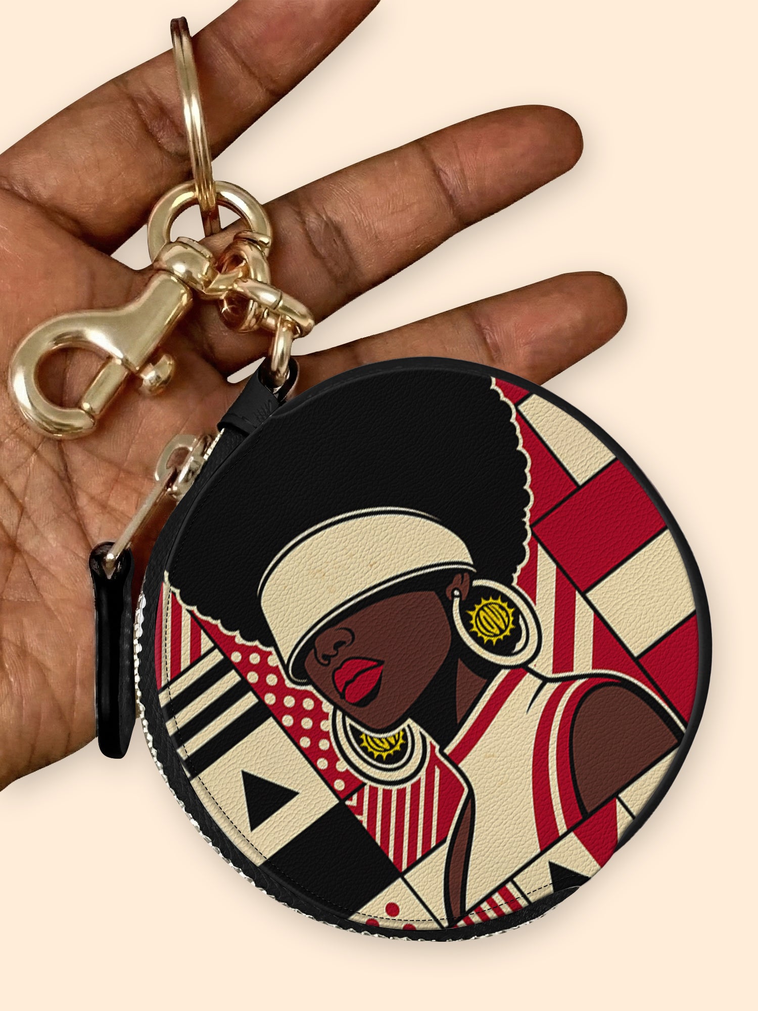 Echoes of Excellence Circular Coin Pouch Bag Charm QR0XD600