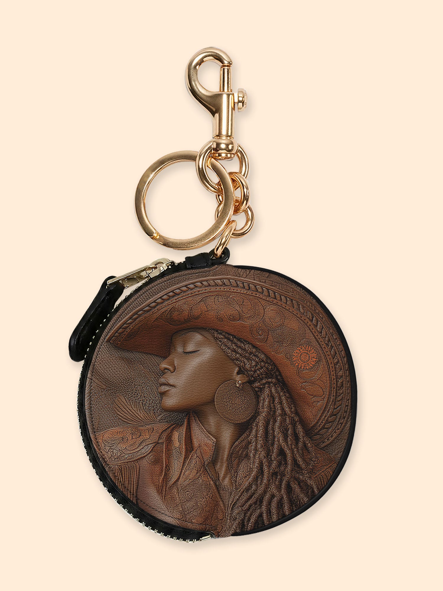 Cowgirl Vibes Circular Coin Pouch Bag Charm QR0TD301