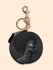 Crowned In Onyx Circular Coin Pouch Bag Charm QR0XD119