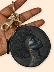 Crowned In Onyx Circular Coin Pouch Bag Charm QR0XD119