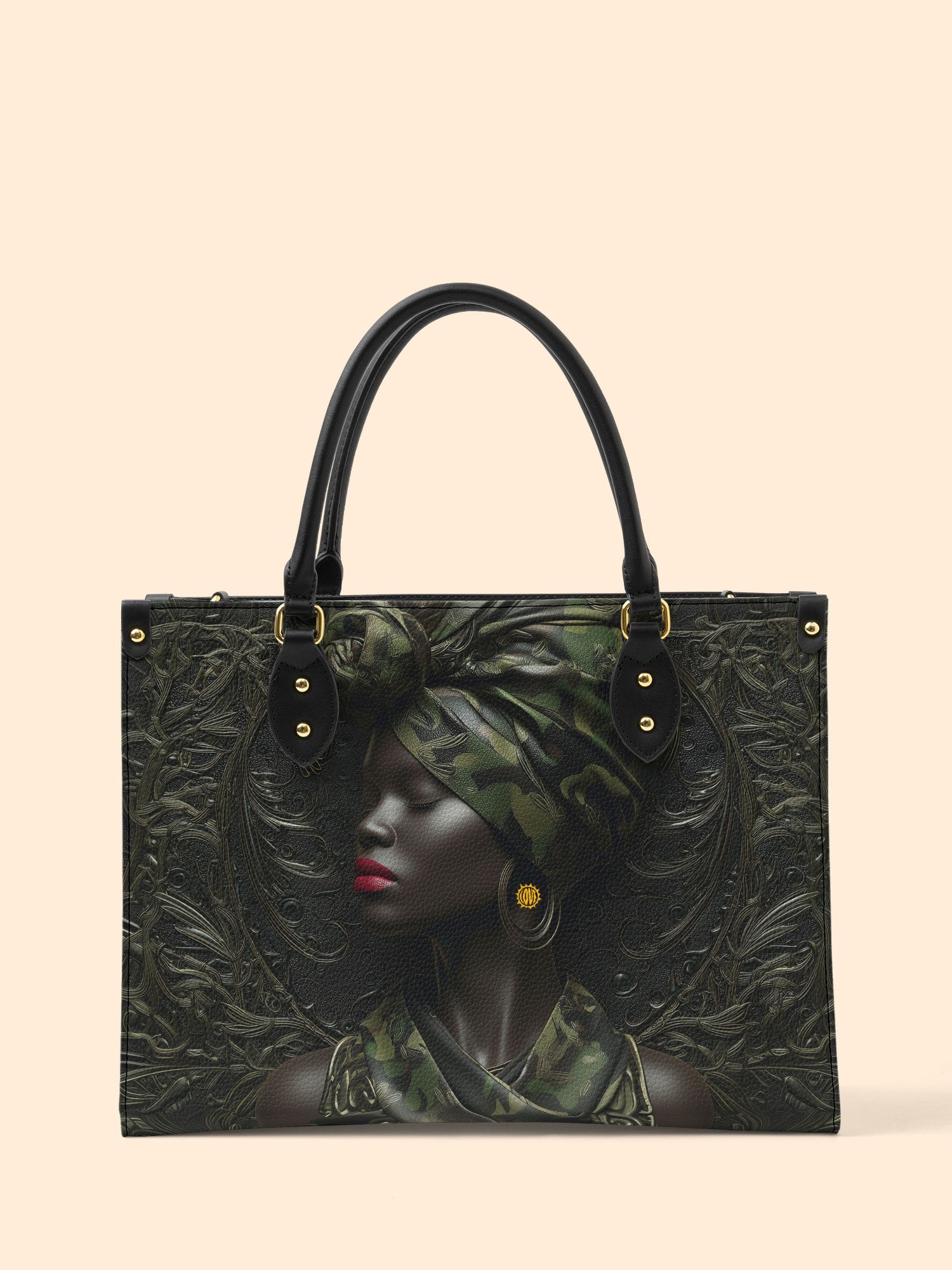 Obsidian Grace Premium Leather Handbag QR0XD972