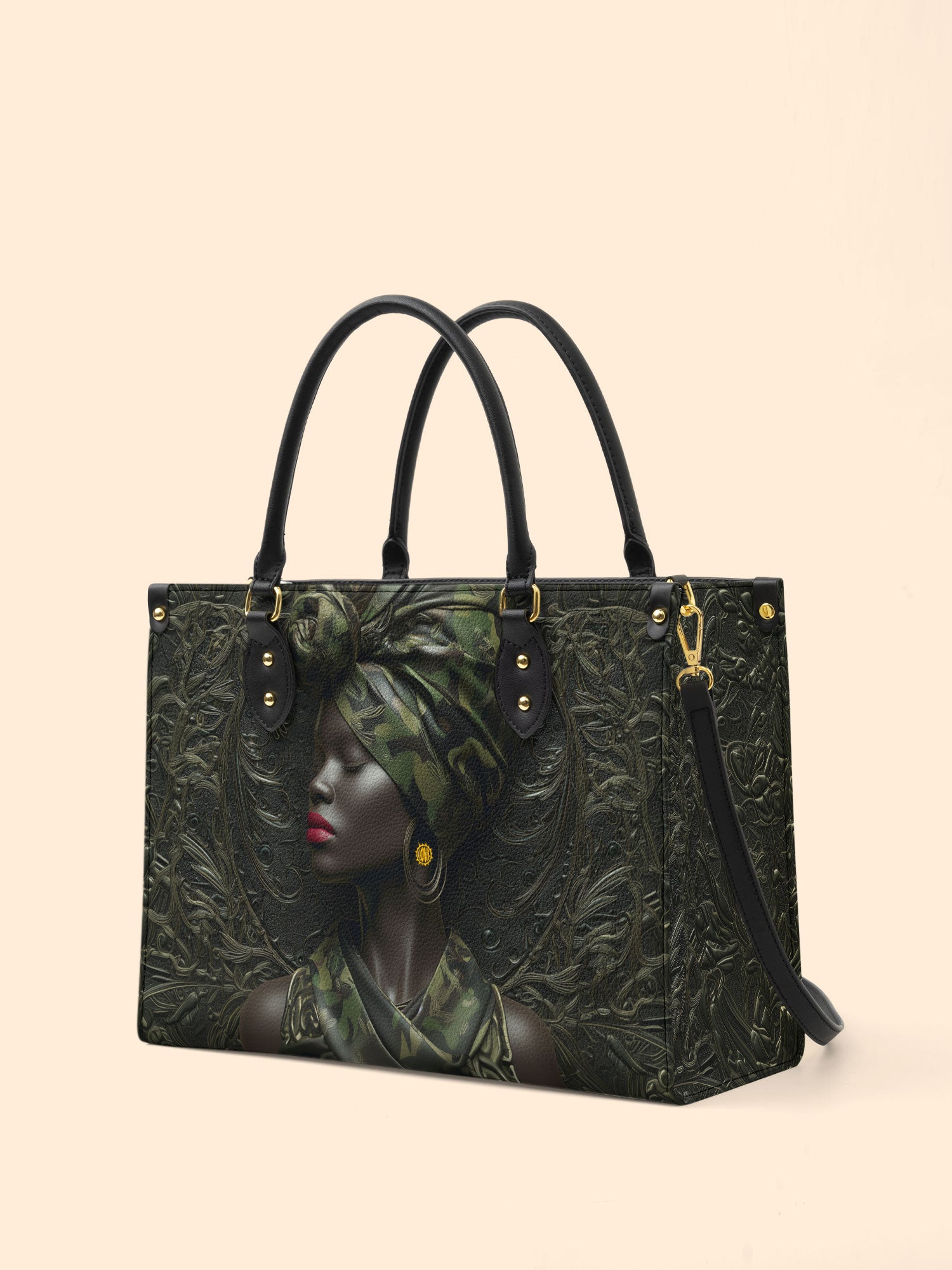 Obsidian Grace Premium Leather Handbag QR0XD972