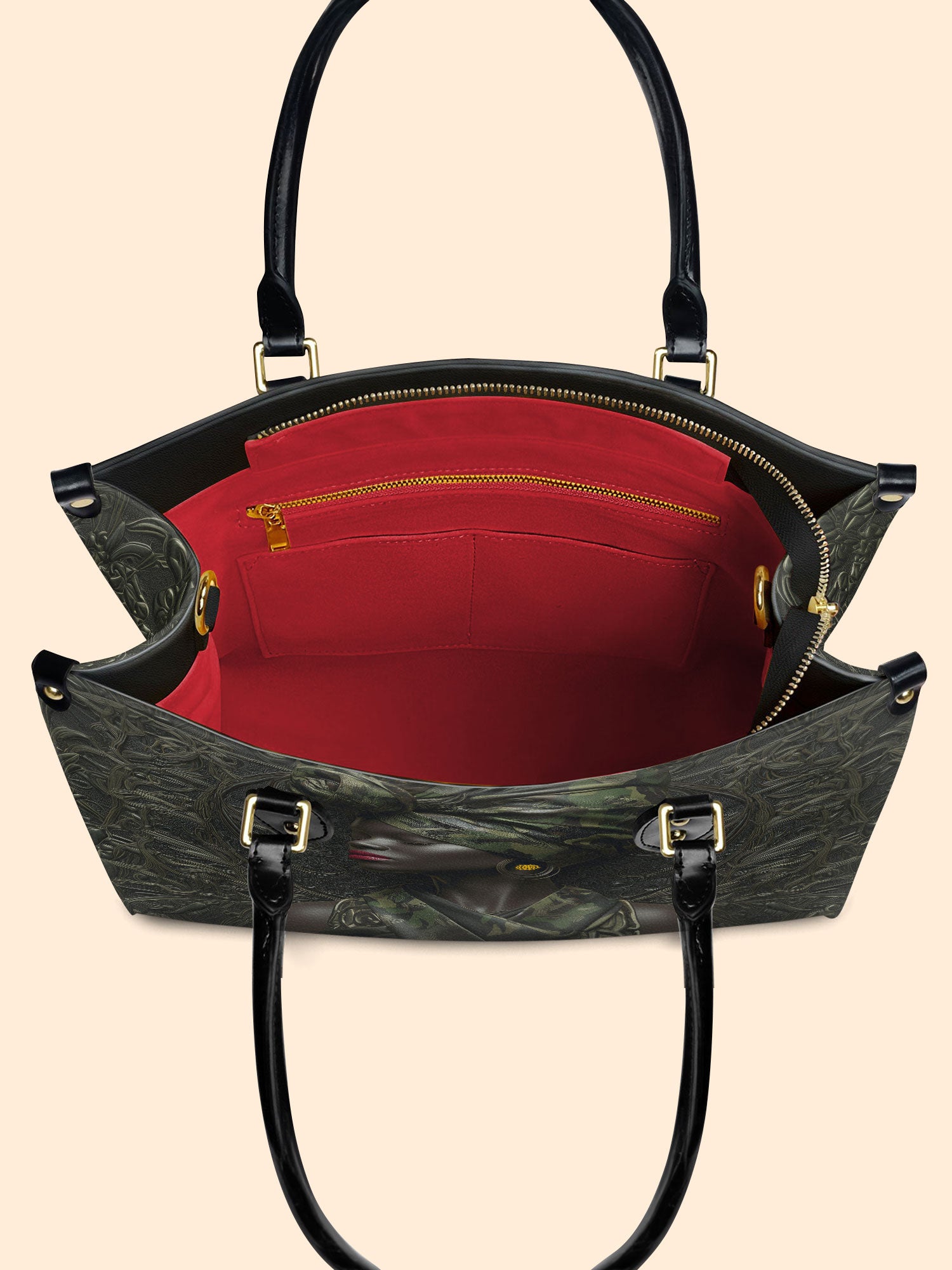 Obsidian Grace Premium Leather Handbag QR0XD972