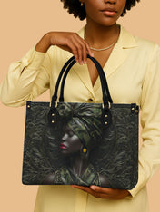 Obsidian Grace Premium Leather Handbag QR0XD972