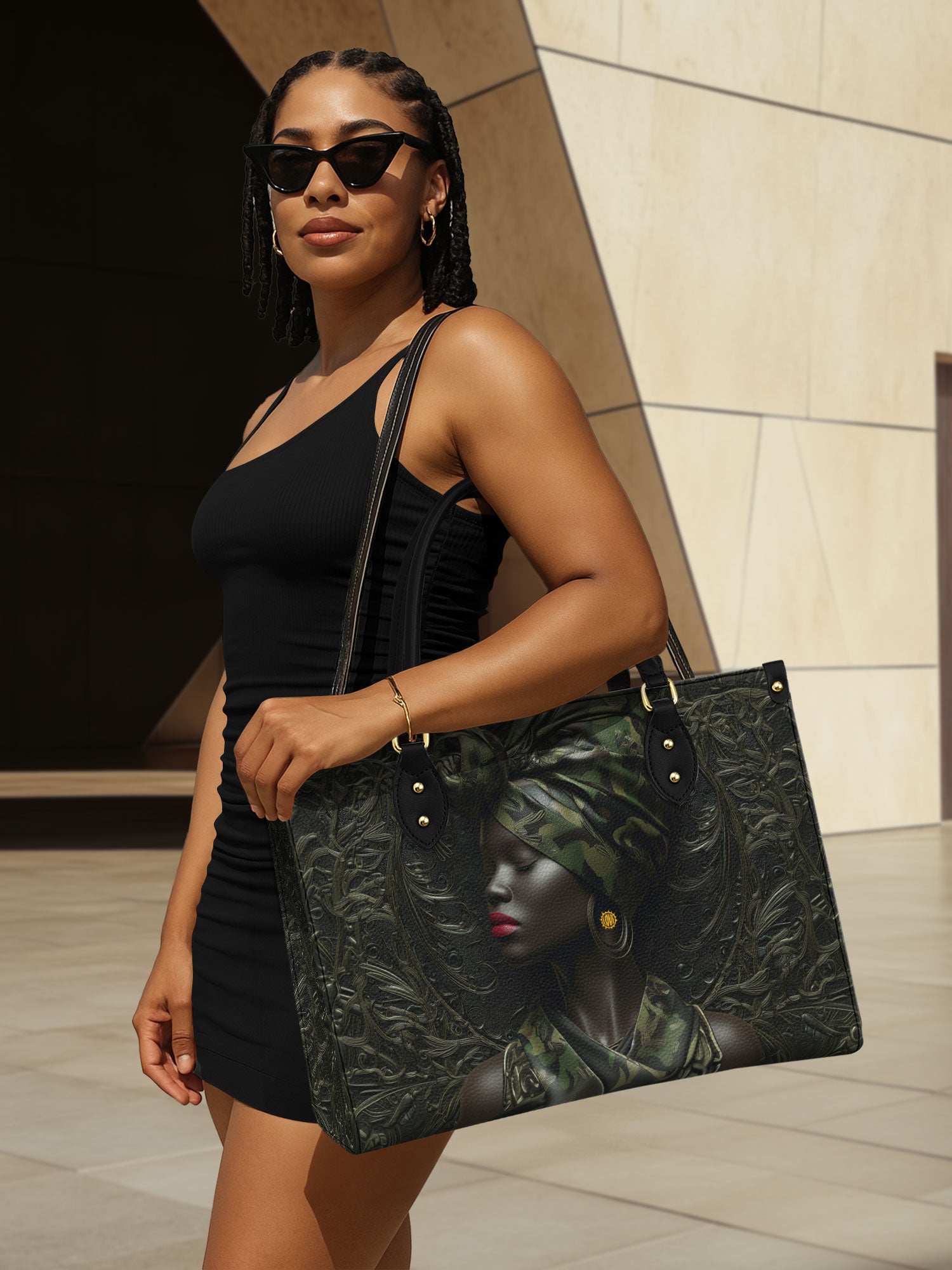 Obsidian Grace Premium Leather Handbag QR0XD972