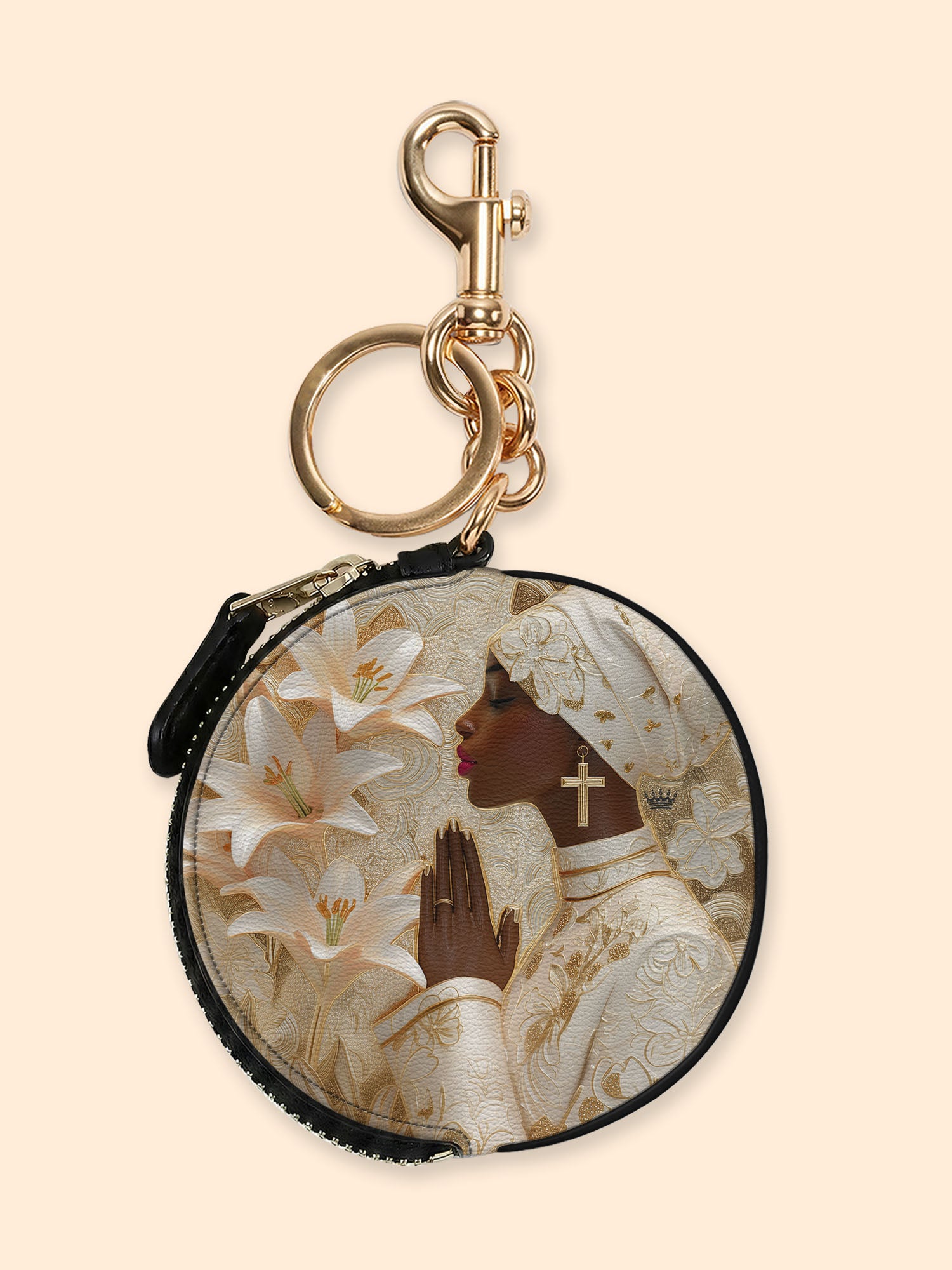 Divine Melanin Circular Coin Pouch Bag Charm QR0TD553