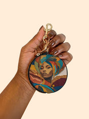 Ebony Charm Circular Coin Pouch Bag Charm QR0HH005