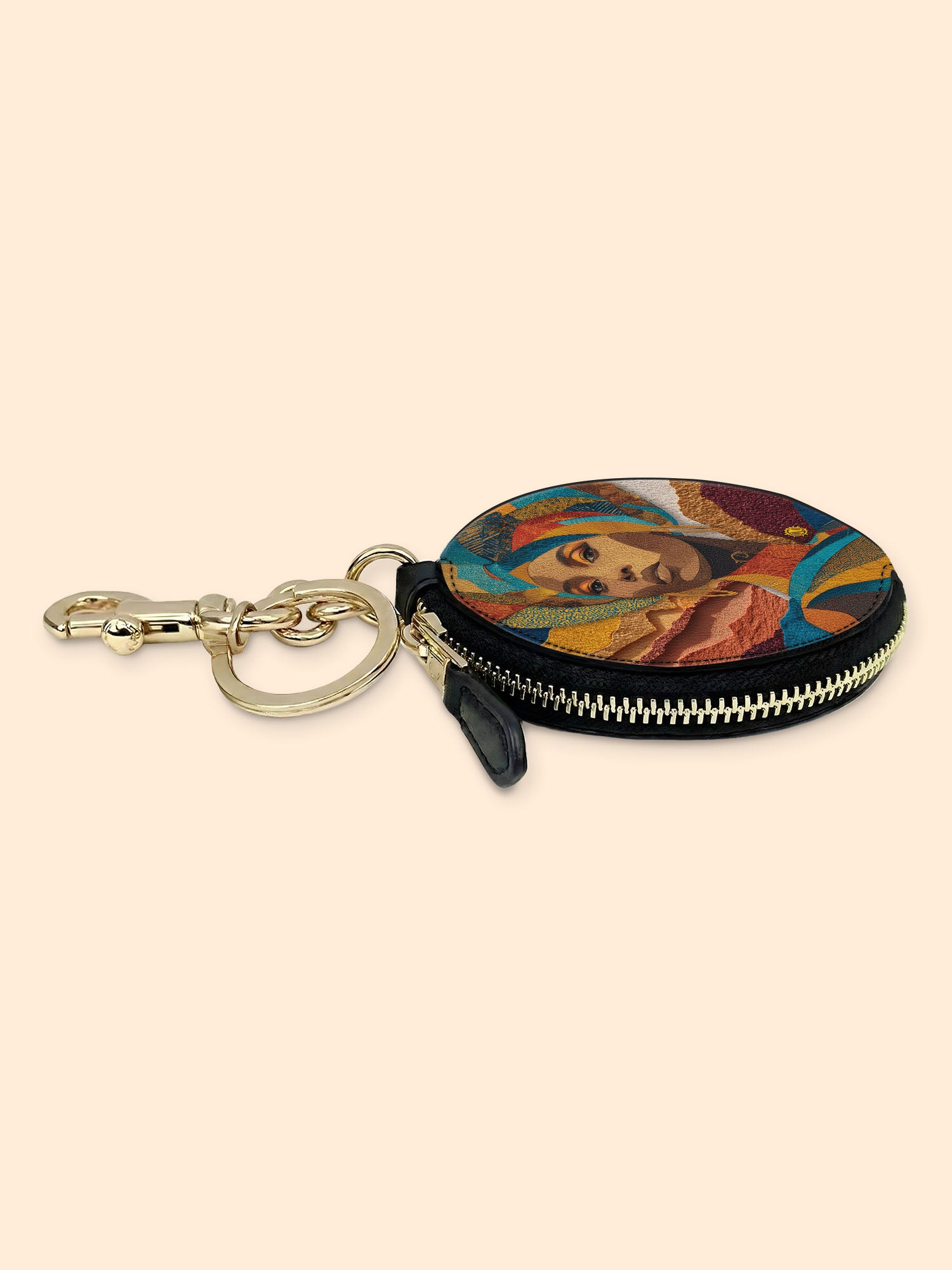 Ebony Charm Circular Coin Pouch Bag Charm QR0HH005