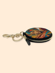 Ebony Charm Circular Coin Pouch Bag Charm QR0HH005