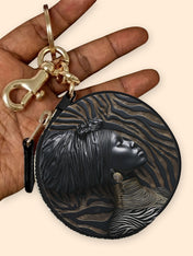 Ebony Whisper Circular Coin Pouch Bag Charm QR0TV125