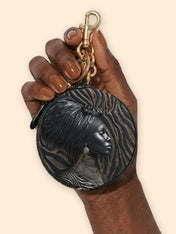 Ebony Whisper Circular Coin Pouch Bag Charm QR0TV125