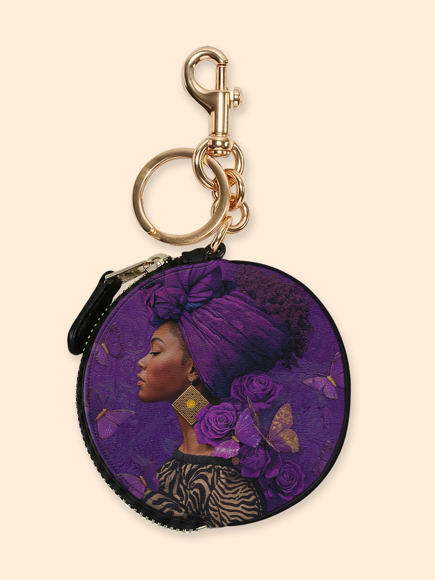 Empress Purple Circular Coin Pouch Bag Charm QR0HH111