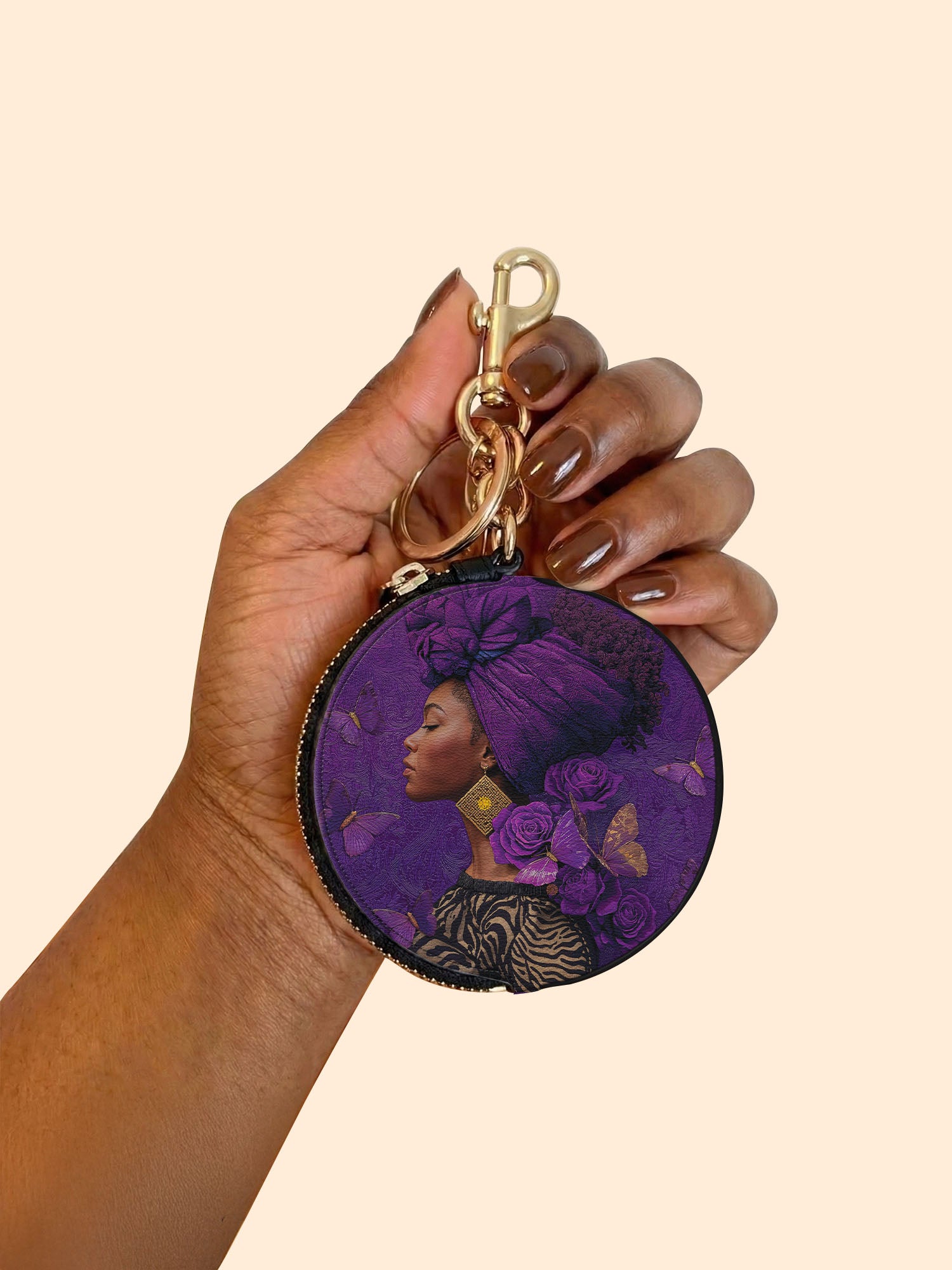 Empress Purple Circular Coin Pouch Bag Charm QR0HH111