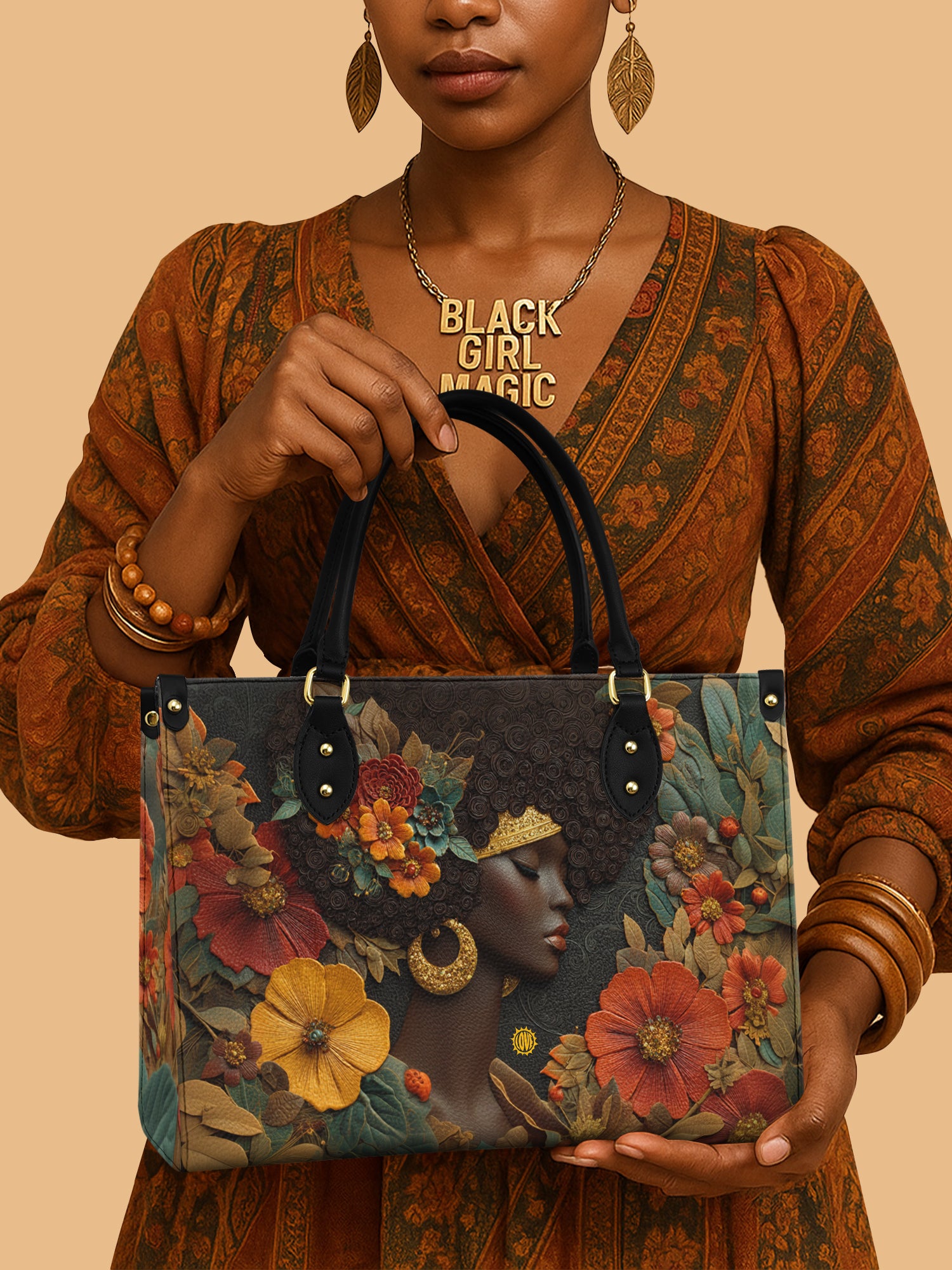 Golden Silence Premium Leather Handbag QR0XD137