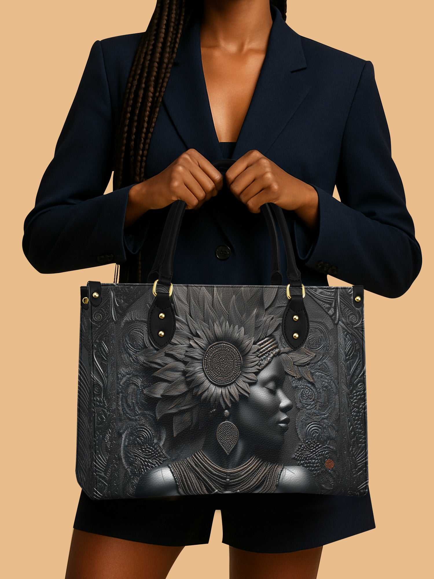 Black Orbit Premium Leather Handbag QR0XD243