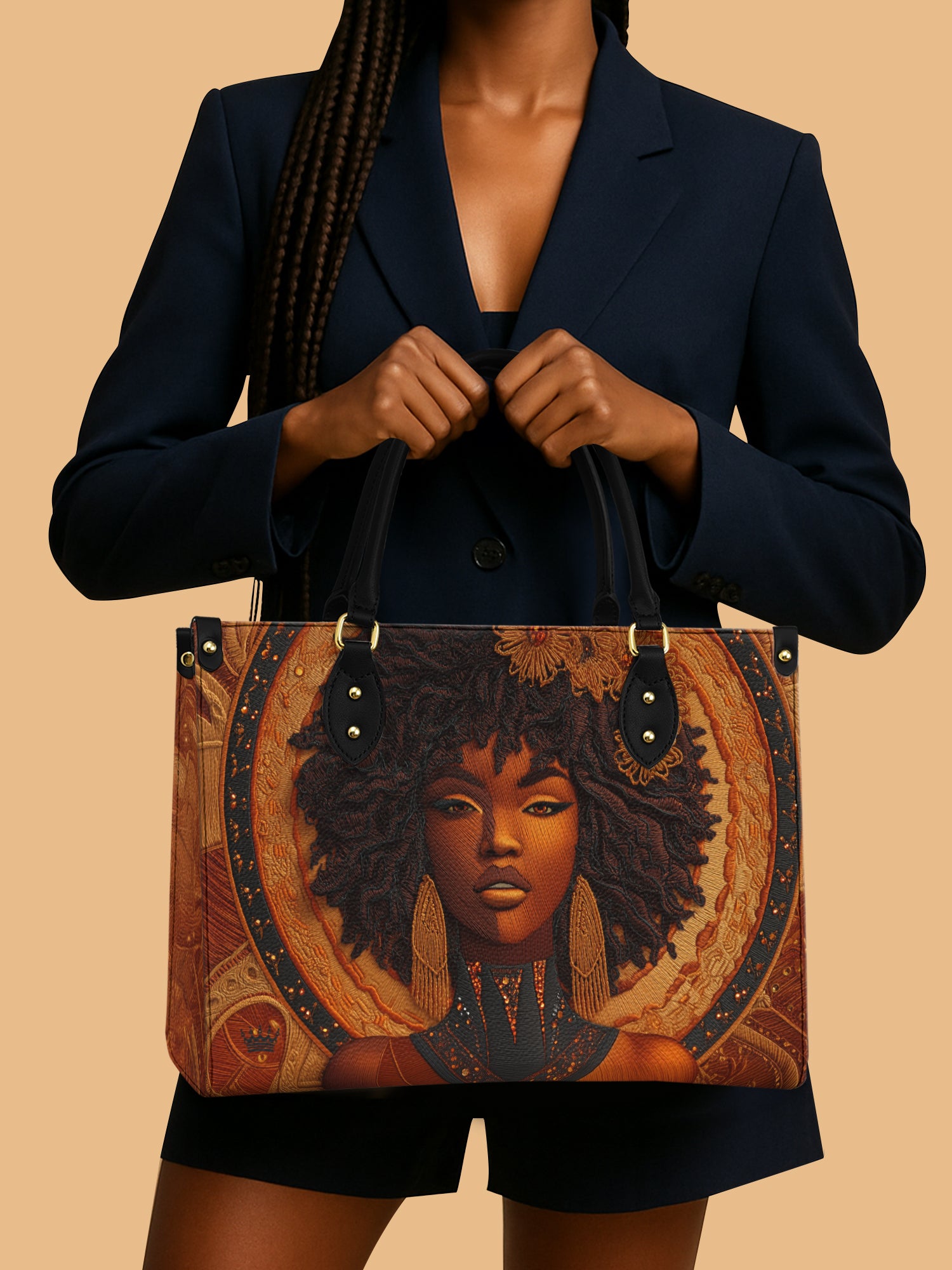 Obsidian Muse Premium Leather Handbag QR0XD227