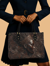 Crown Bloom Premium Leather Handbag QR0XD182