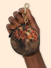 Floral Goddess Circular Coin Pouch Bag Charm QR0TV043