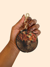 Floral Goddess Circular Coin Pouch Bag Charm QR0TV043