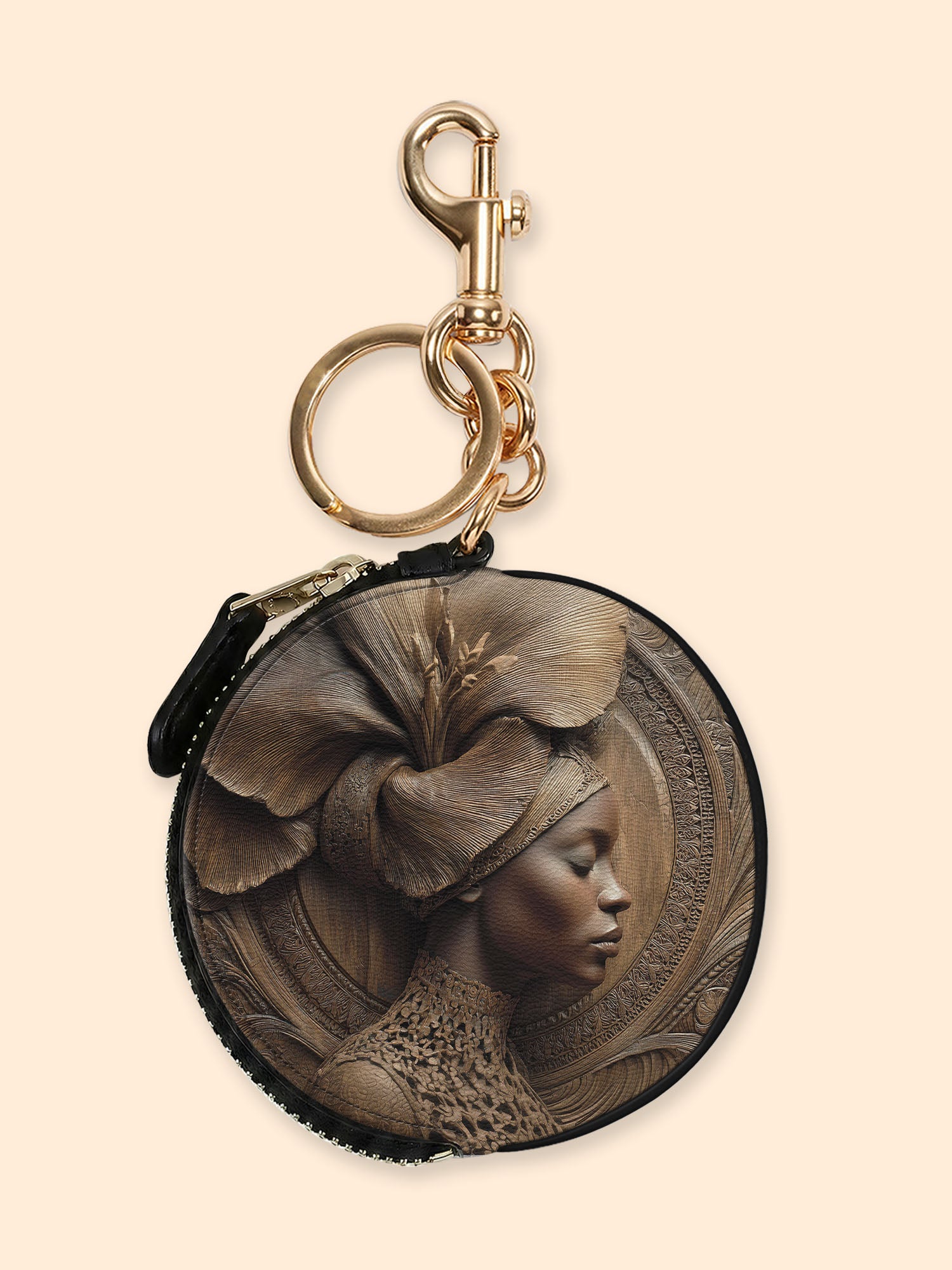 Floral Spirit Circular Coin Pouch Bag Charm QR0TV084