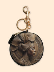 Floral Spirit Circular Coin Pouch Bag Charm QR0TV084