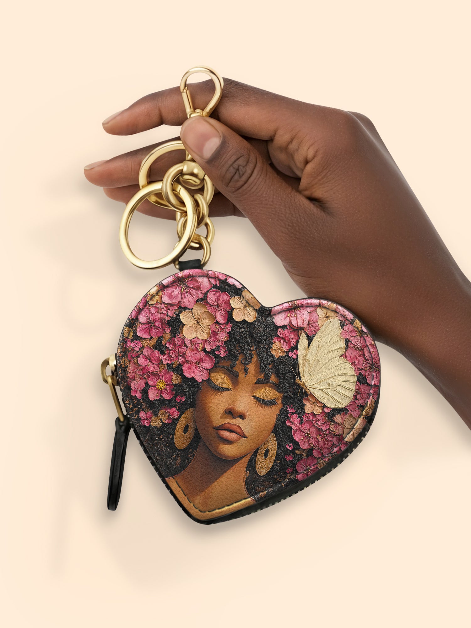 Maua Queen Heart Coin Pouch Bag Charm QR0HH055