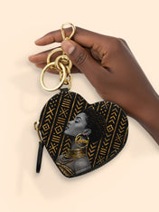 Royal Melanin Heart Coin Pouch Bag Charm QR0TV278