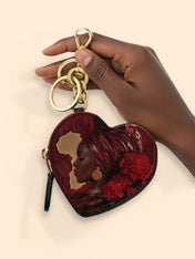 African Blaze Heart Coin Pouch Bag Charm QR0XD537