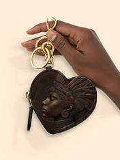 Back To Africa V1 Heart Coin Pouch Bag Charm QR0XD730