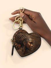 Aasha Africa Heart Coin Pouch Bag Charm QR0XD607