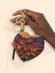 African Warrior Heart Coin Pouch Bag Charm QR0HH059