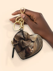 Floral Spirit Heart Coin Pouch Bag Charm QR0TV084