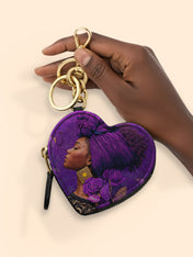 Empress Purple  Heart Coin Pouch Bag Charm QR0HH111