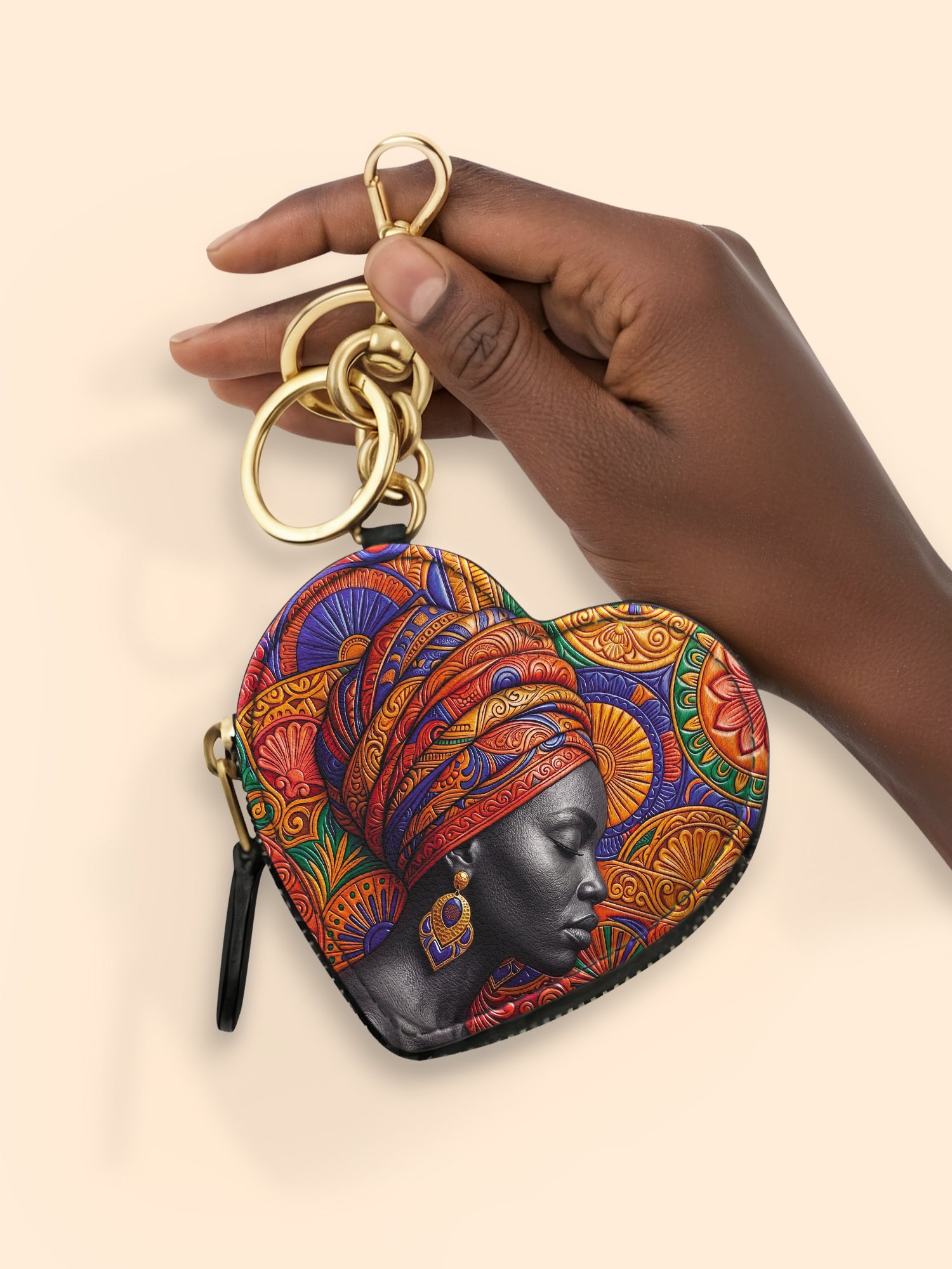 Ancestral Veil Heart Coin Pouch Bag Charm QR0TD701