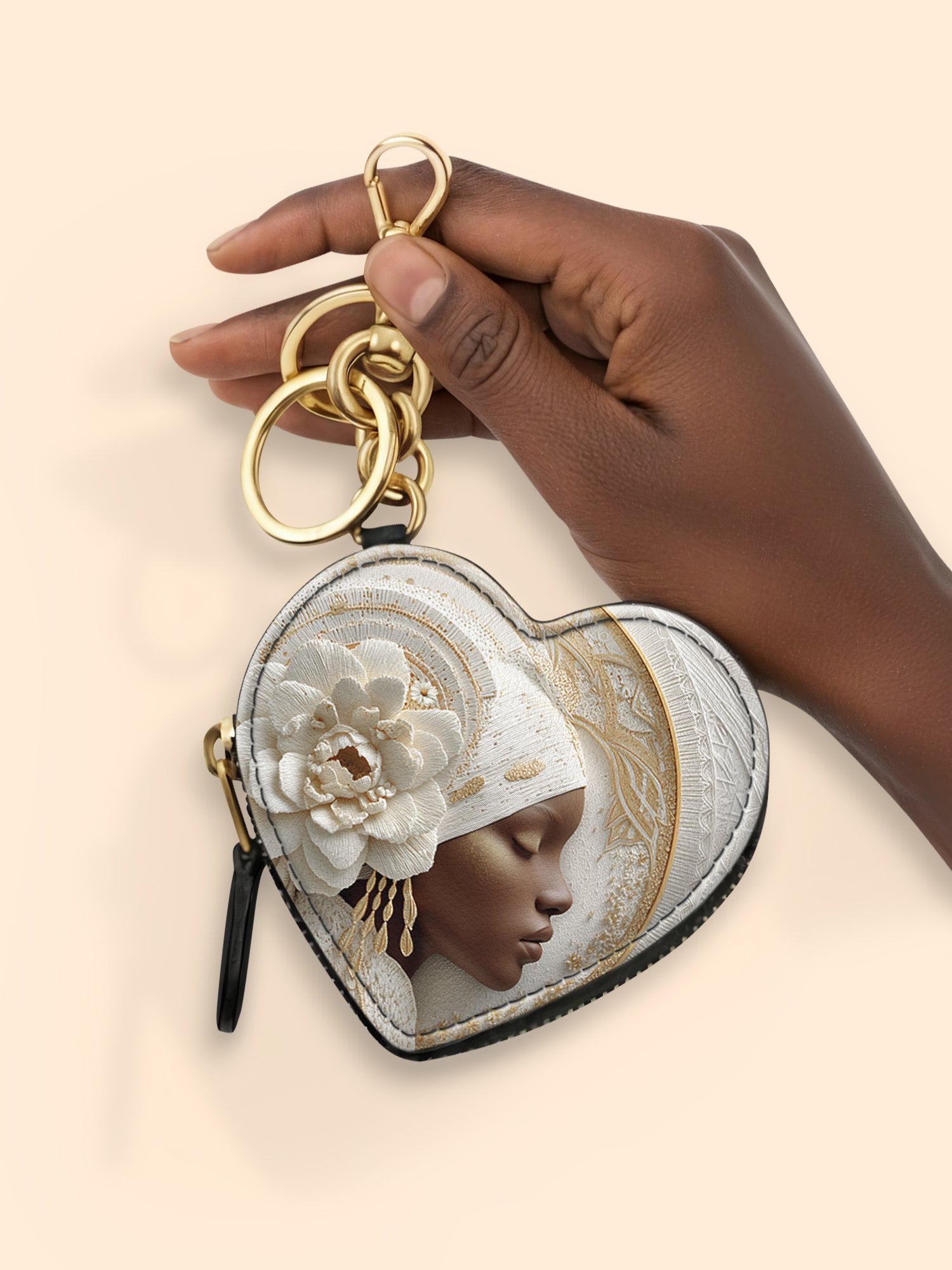 Blossom Goddess Heart Coin Pouch Bag Charm QR0TD319