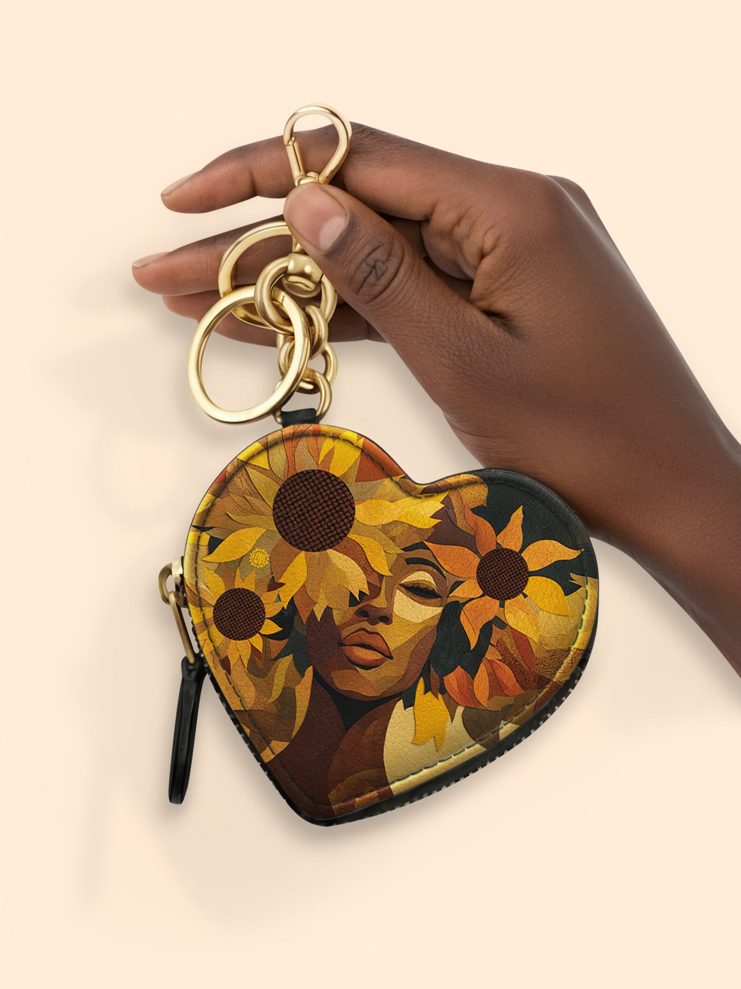 Blooming Within Heart Coin Pouch Bag Charm QR0TV021