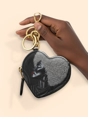 Silver Crown Matriarch Heart Coin Pouch Bag Charm QR0XD1034